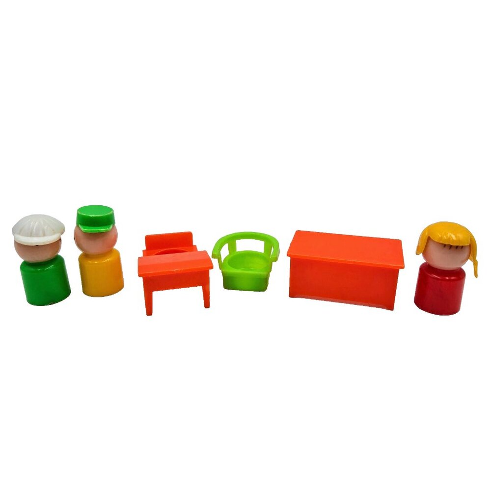 Vintage School Toys Little People Desk Chair Boy Girl Hong Kong Read